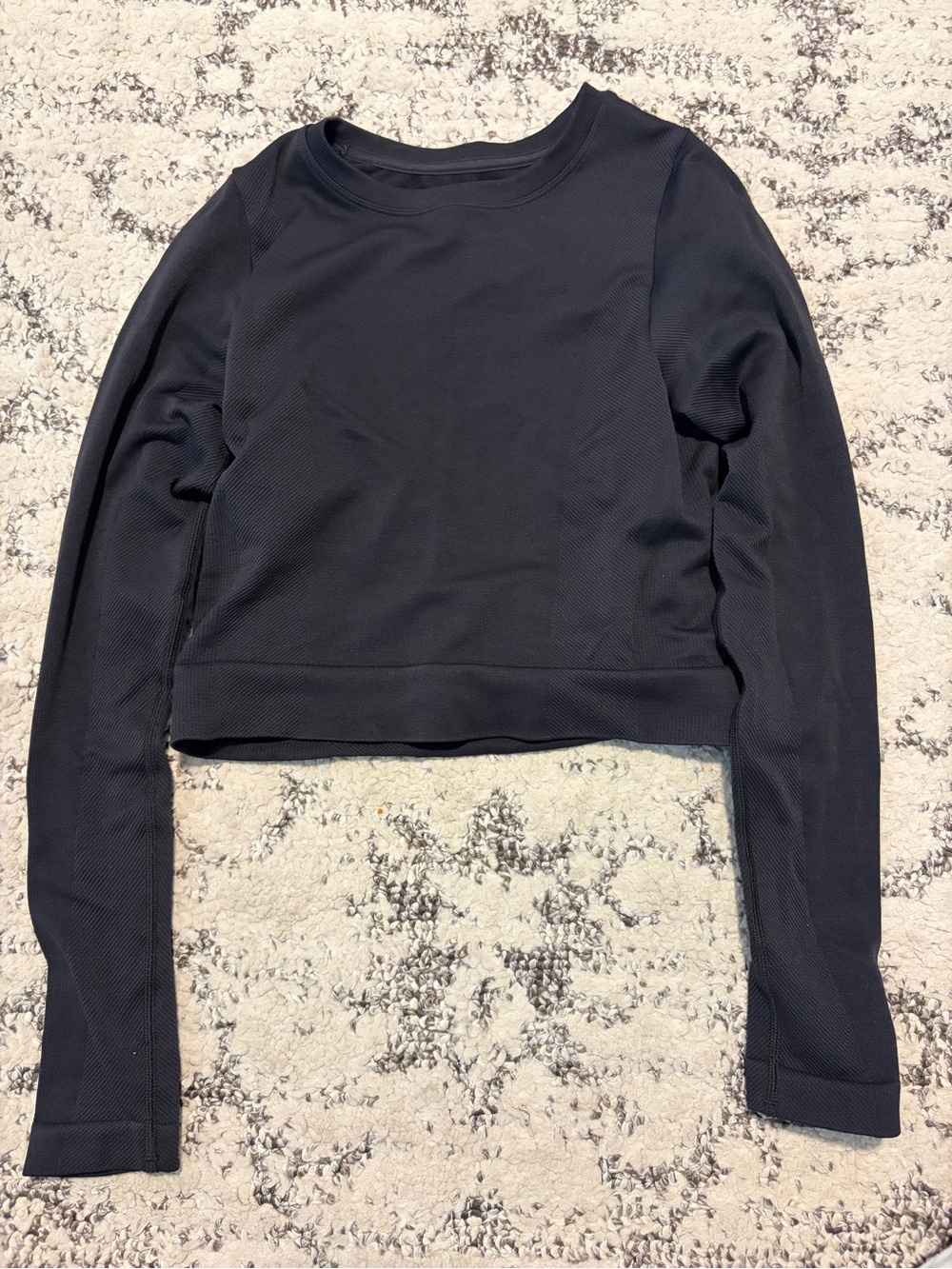 all in motion Black Long Sleeve Cropped Athletic Tee